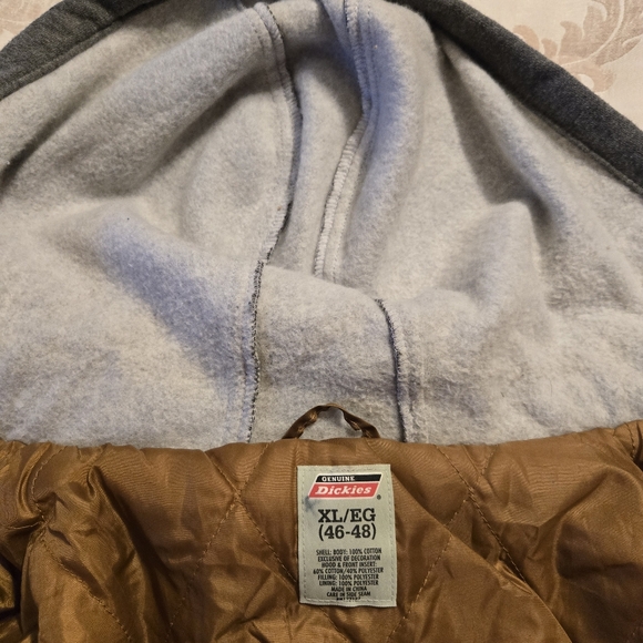 Dickies Upcycled Tan Utility Jacket Streetwear Grunge Art To Wear XL - Picture 9 of 10